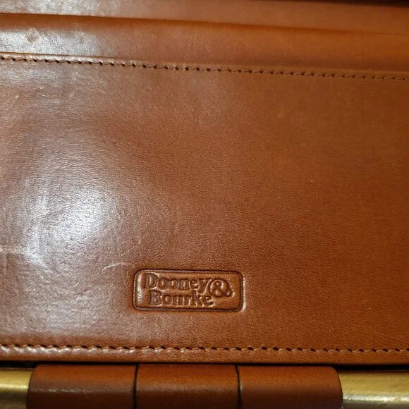 Dooney & Bourke AWL Satchel Ivory and Tan / Brown Gold Trim with Matching Wallet - Picture 14 of 14